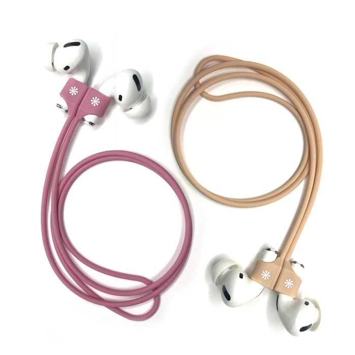 Pod Squad Set of 2 Earbud Tethers : Pink/Natural